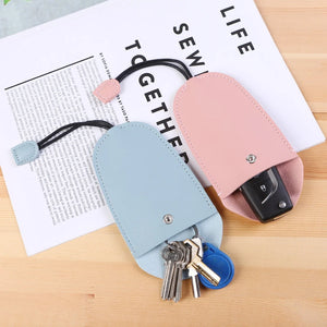 Cartoon Leather Car Key Bag Pull Key Case Cover Organizer