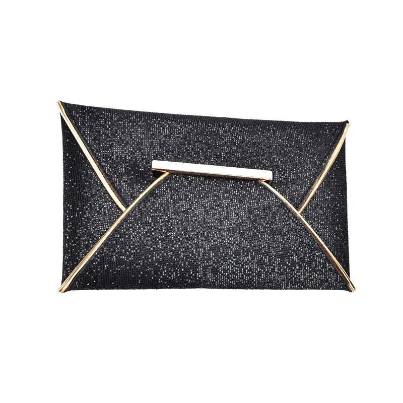 Ladies Evening Party Sequins Envelope Bag Purse Clutch Handbag