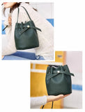 Small PU Lychee Crossbody Bucket Bag Women Casual Phone Handbag Purse