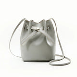 Small PU Lychee Crossbody Bucket Bag Women Casual Phone Handbag Purse