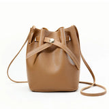 Small PU Lychee Crossbody Bucket Bag Women Casual Phone Handbag Purse