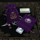Velvet Moon Sun Tarot Storage Bag Embroidery Drawstring