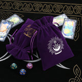 Velvet Moon Sun Tarot Storage Bag Embroidery Drawstring