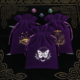 Velvet Moon Sun Tarot Storage Bag Embroidery Drawstring