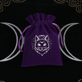 Velvet Moon Sun Tarot Storage Bag Embroidery Drawstring