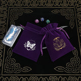 Velvet Moon Sun Tarot Storage Bag Embroidery Drawstring