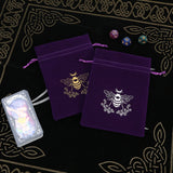 Velvet Moon Sun Tarot Storage Bag Embroidery Drawstring