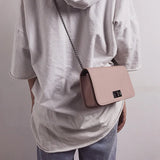 Women Chain Crossbody Bag Small Shoulder Bag PU Buckle B88