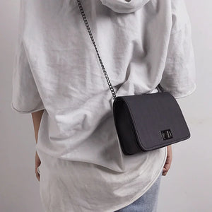 Women Chain Crossbody Bag Small Shoulder Bag PU Buckle B88
