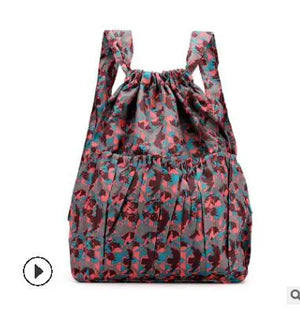 Vintage Drawstring Backpacks Women Large Capacity Flower Ethnic