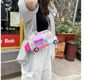 Ice Cream Car Messenger Bag Laser Shoulder Bag Women Messenger Bag