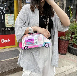 Ice Cream Car Messenger Bag Laser Shoulder Bag Women Messenger Bag