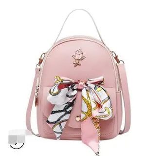 Women PU Leather Small Backpack Rose Mini Bagpack For Teenage Girls