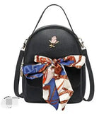 Women PU Leather Small Backpack Rose Mini Bagpack For Teenage Girls
