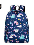 Preppy Unicorn Backpack Canvas Cartoon Double Shoulder Bag