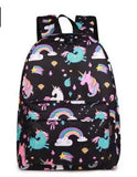 Preppy Unicorn Backpack Canvas Cartoon Double Shoulder Bag