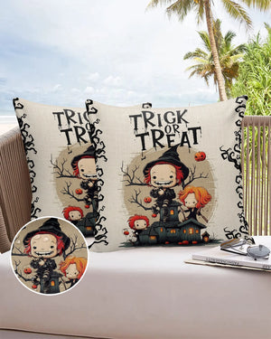 Halloween Pumpkin Branch Waterproof Throw Pillow Covers
