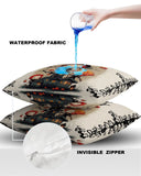 Halloween Pumpkin Branch Waterproof Throw Pillow Covers