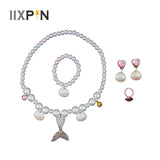 Mermaid Princess Accessories Set: Necklace, Bracelet, Ear Clip, Ring