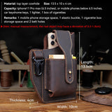 Men's Running Waist Bag with Leather Phone Pocket