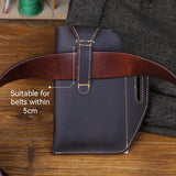 Men's Running Waist Bag with Leather Phone Pocket