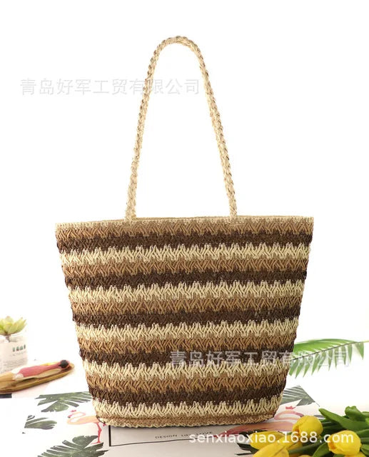 Straw Woven One-shoulder Bag Leisure Female Beach Bag
