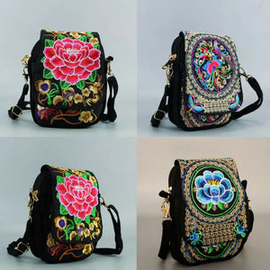 Ethnic Embroidery Shoulder Messenger Bag Vintage Canvas Women Small Purse