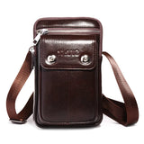 Men Business Leather Waist Pack Belt Bag Vintage Messenger Bag