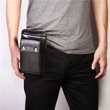 Men Business Leather Waist Pack Belt Bag Vintage Messenger Bag
