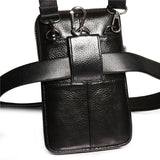 Men Business Leather Waist Pack Belt Bag Vintage Messenger Bag