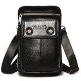 Men Business Leather Waist Pack Belt Bag Vintage Messenger Bag