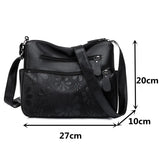 Women's Multi-pocket Shoulder Bag Retro Flower Print Crossbody Bag