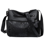 Women's Multi-pocket Shoulder Bag Retro Flower Print Crossbody Bag
