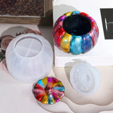 2PCS Halloween Resin Jar Mold With Lid, Candy Storage, Trinket Jewelry Holder