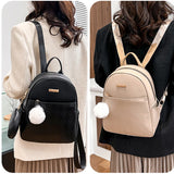 Small Leather Women Backpack Set for Teenagers Girls Female Travel Bag