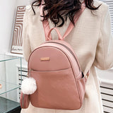 Small Leather Women Backpack Set for Teenagers Girls Female Travel Bag