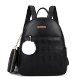 Small Leather Women Backpack Set for Teenagers Girls Female Travel Bag