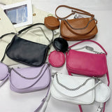 2 Pc/Set Crossbody Bags Purses and Handbags For Women with Chain Shoulder