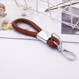 2 Pcs Leather Cord Keychain Woven Leather Cord Pendant Car Keychain