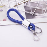2 Pcs Leather Cord Keychain Woven Leather Cord Pendant Car Keychain