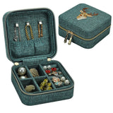 2 Pcs Linen Box Necklace Ring Bracelet Organizer, Purple & Green
