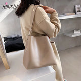 Retro Crossbody Bags for Women Shoulder Bag Handbag PU Leather Bucket Bag