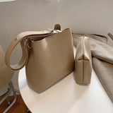 Retro Crossbody Bags for Women Shoulder Bag Handbag PU Leather Bucket Bag