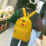 Canvas Love Heart Printed Women Backpack Set