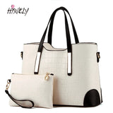 2 Pcs Women Leather Handbag Crocodile Pattern Shoulder Bags