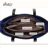 2 Pcs Women Leather Handbag Crocodile Pattern Shoulder Bags