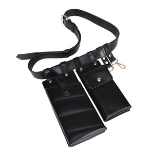 2 Pcs Women Waist Bag Hip Hop Leather Belt Bags Tactical Crossbody Chest Bag