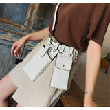 2 Pcs Women Waist Bag Hip Hop Leather Belt Bags Tactical Crossbody Chest Bag