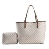 2 Pcs High Capacity Tote Handbag for Women Striped Shopper Shoulder Purse