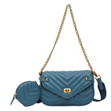 2 Pcs/set Small PU Leather Crossbody Bag Chain Shoulder Handbags